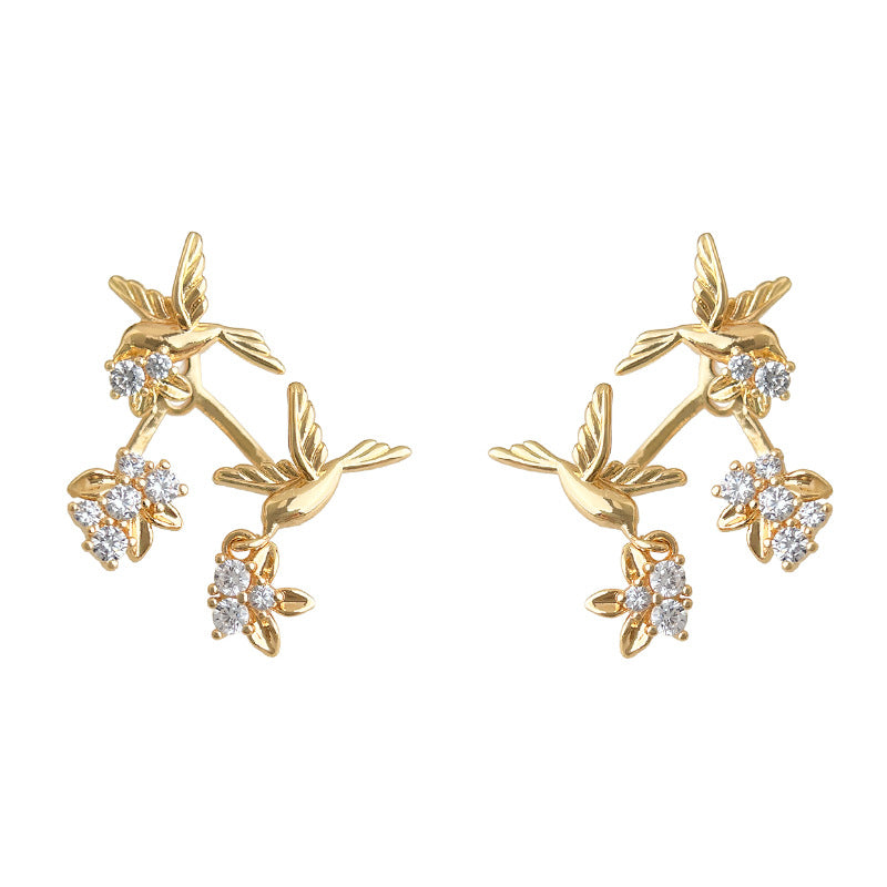 A廠【7447】原創一款多戴飛鳥集鑲嵌鋯石時尚高級感小眾設計耳飾耳環飾品
 26.03-4