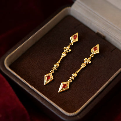 A廠【7385】原創鳶尾花時尚高級感長款流蘇微鑲鋯石氣質輕奢風新款耳環女
 26.01-4