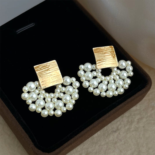 A廠【7404】裙擺手工編織設計師款清新甜美氣質優雅新花朵耳環飾品
 26.02-1