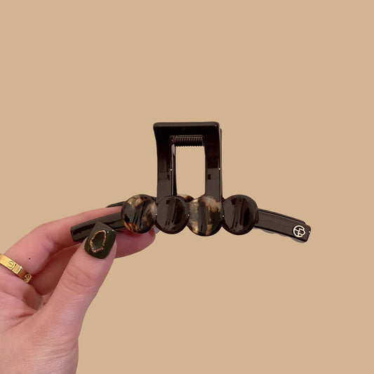 C廠【X65】韓國東大門設計感暈染豹抓夾女高級感氣質後腦勺盤髮鯊魚夾子髮夾
 26.04-1