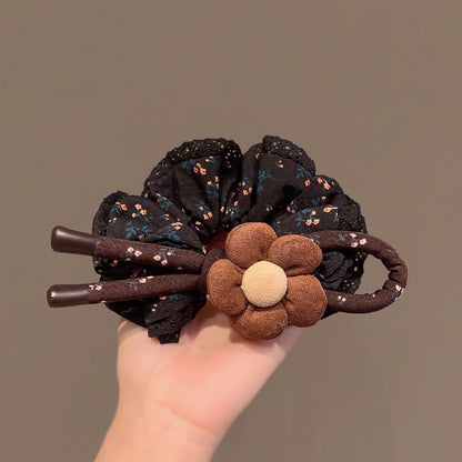 C廠【Y976】優雅氣質碎花布藝髮圈蝴蝶結花朵腸圈頭飾秋冬新款紮馬尾髮繩頭繩
 25.12-4「C廠-單筆結帳需滿，NT$500出貨(不含運費)」