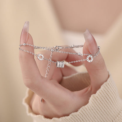 D廠【YC5131SL】S999足銀雙層小蠻腰手鍊氣質輕奢小眾幾何簡約款手飾 25.01-3