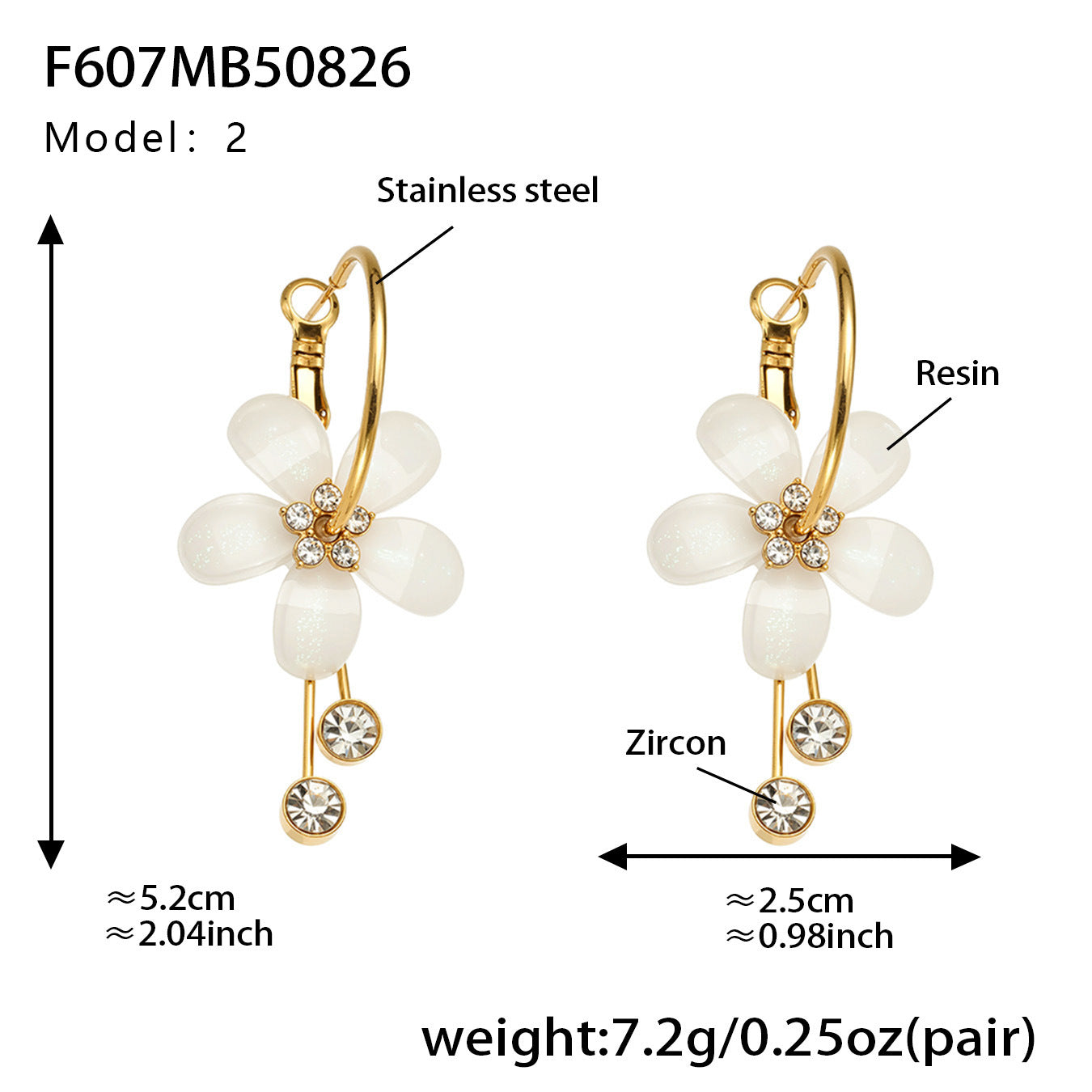 B廠【F607】超仙甜美氣質花朵帶鑽流蘇耳環不鏽鋼飾品鍍18k真金不掉色
 25.09-1