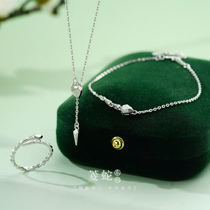 D廠【YC0844N】原創S925足銀生肖巳蛇年項鍊好運吉祥本命年三件套 25.01-4