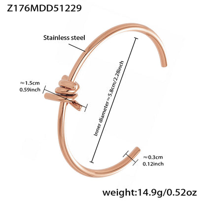 B廠【Z014】不鏽鋼心連心手鐲女簡約ins風鏤空設計幾何手環組合配件鍍18k真金
 26.01-1