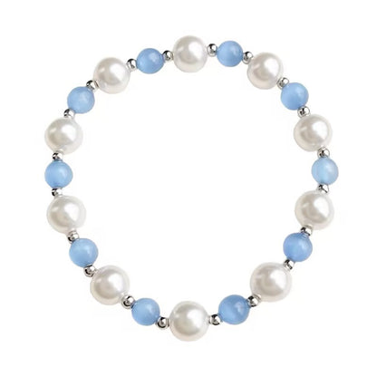 A廠【S255】玻璃貓眼石水晶手鍊施家珍珠森系夏日清新甜美手串手飾女 25.03-4