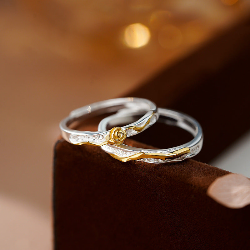 E廠【YC3456R】原創S999足銀荊棘玫瑰情侶對戒小眾紀念禮物輕奢風戒指
 25.10-3