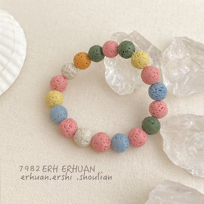 A廠【5612】真的火山石手鍊！春夏新款設計感彩色甜美時尚手飾飾品貨源女 25.02-4