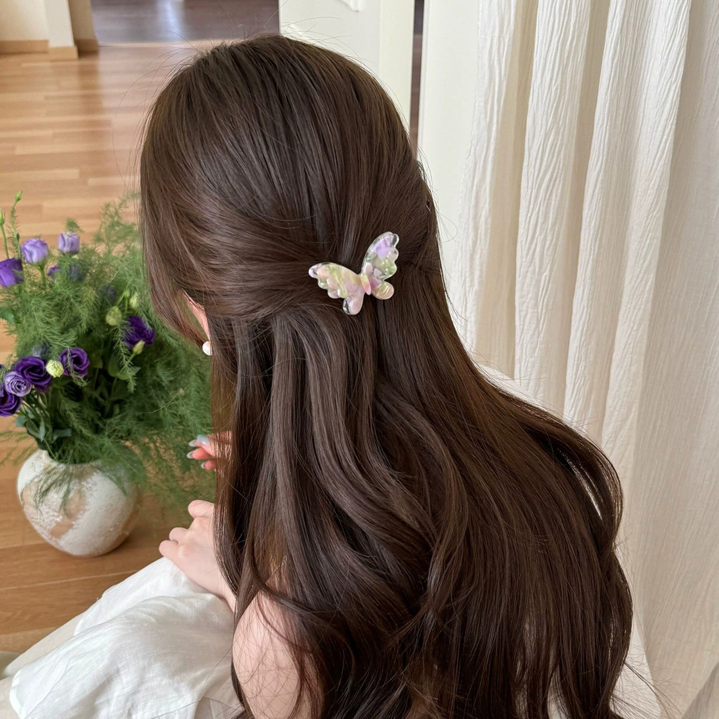 C廠【X482】甜美醋酸蝴蝶髮夾女2026新款半紮髮瀏海夾簡約百搭側邊夾髮卡頭飾
 26.06-3