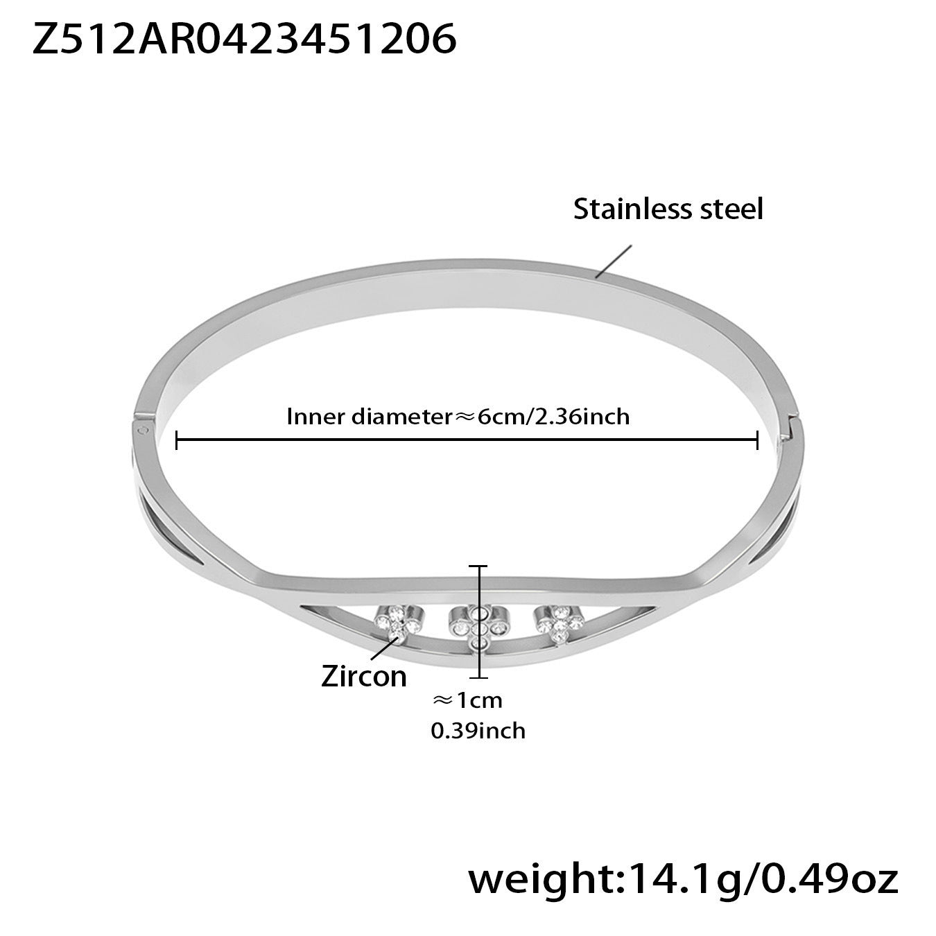 B廠【Z512】不鏽鋼單排鑽鋯石卡扣手鐲組合歐美時尚潮酷手飾鍍18k金不掉色
 25.12-2