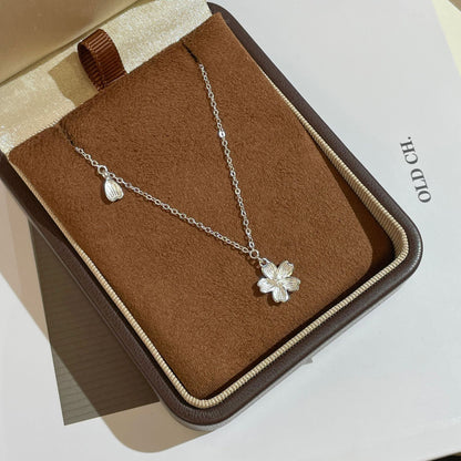 F廠【DQ0898N】S999純銀簡約時尚櫻花項鍊女輕奢高級感花朵ins風百搭鎖骨鏈
 25.10-4