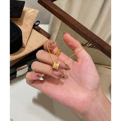 E廠【DQ0068N】S925純銀金枝玉葉麥穗排鑽項鍊女中古風高級感路路通鎖骨鏈潮
 25.09-1