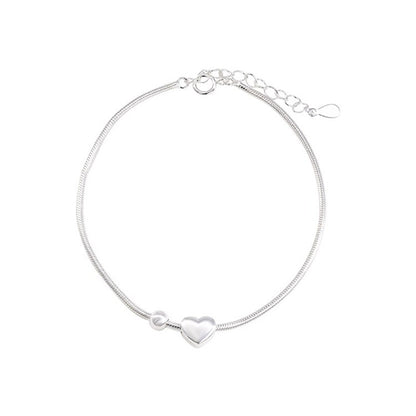 E廠【DQ0653S】S925純銀韓版簡約愛心小原子手鍊女甜美ins心形蛇骨鍊手飾潮 25.06-1