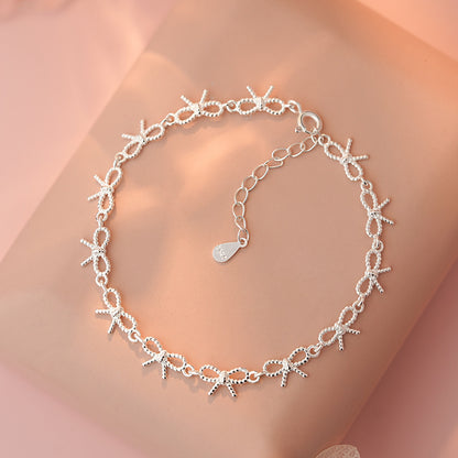 D廠【YC4629SL】S925純銀甜美蝴蝶結手鍊女高級感少女心設計感疊戴電鍍飾品 25.03-4