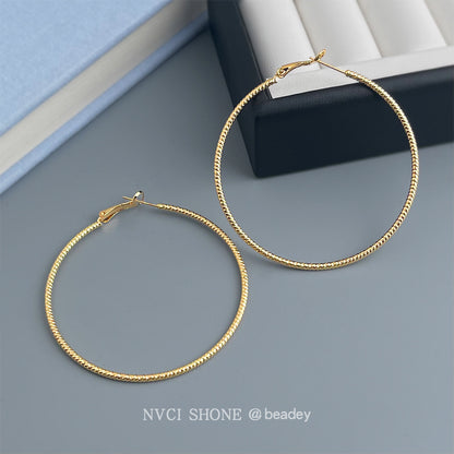 A廠【7165】時尚個性冷淡風大耳圈圓圈銀針高級感通勤百搭耳環
 25.11-4