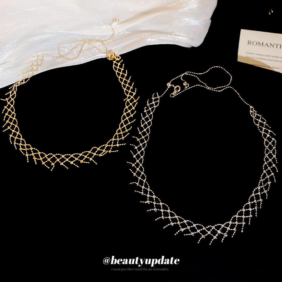 A廠【HN10478】韓系ins編織花邊鏤空項鍊個性小眾極簡風鎖骨鏈輕奢氣質百搭項鍊
 25.11-1
