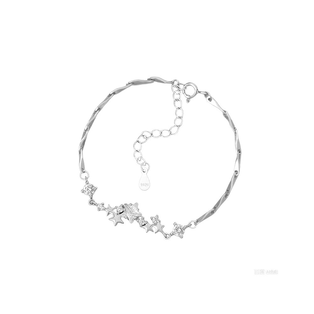 D廠【YC5136SL】純銀S925溫柔星星手鍊女輕奢小眾獨特精緻高級甜美優雅手飾
 25.12-3