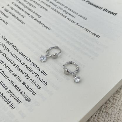 E廠【DQ11774E】S925純銀精緻小巧愛心閃鑽耳扣女簡約小眾高級感鋯石流蘇耳飾
 26.01-1