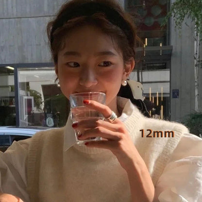 E廠【DQ11624E】999純銀fever同款珍珠耳環女韓系ins風復古感正圓仿珍珠耳飾
 25.09-3