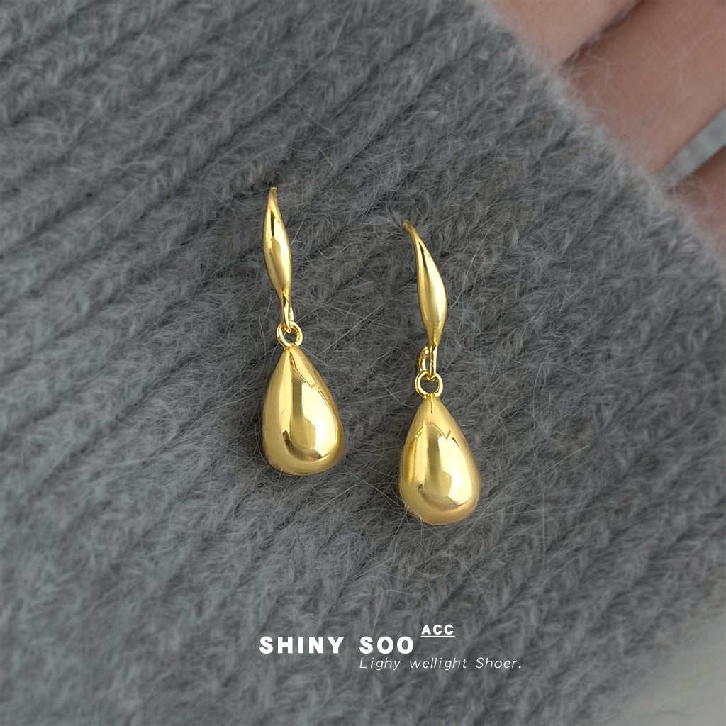 A廠【7331】重工高級感老錢風極簡主義通勤百搭水滴耳環女飾品
 26.01-2