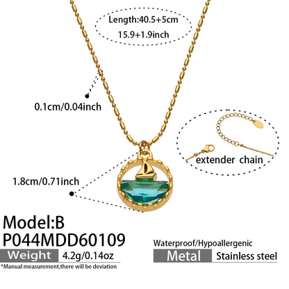 B廠【P043】海洋系列鯨生有你鯨魚海星滴油吊墜不鏽鋼鍍18K金項鍊小眾設計感
 26.04-5