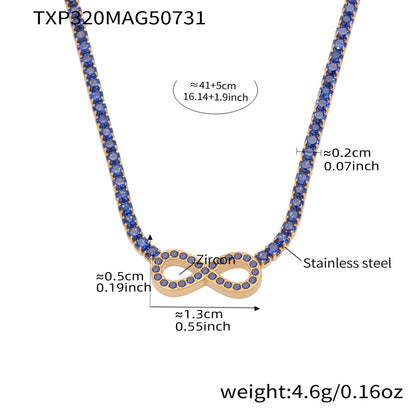 B廠【TXP320】不鏽鋼5A鋯石2mm迷你爪鑽鏈8字耳環手鍊項鍊首飾組不掉色 25.08-2