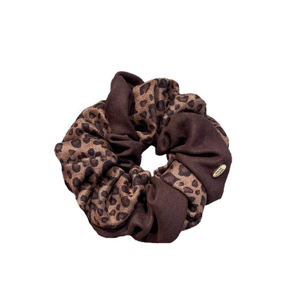 C廠【i17】韓版棕豹紋拼接髮圈氣質質感佈藝腸圈髮繩秋冬新款紮馬尾頭繩髮飾
 25.12-4「C廠-單筆結帳需滿，NT$500出貨(不含運費)」