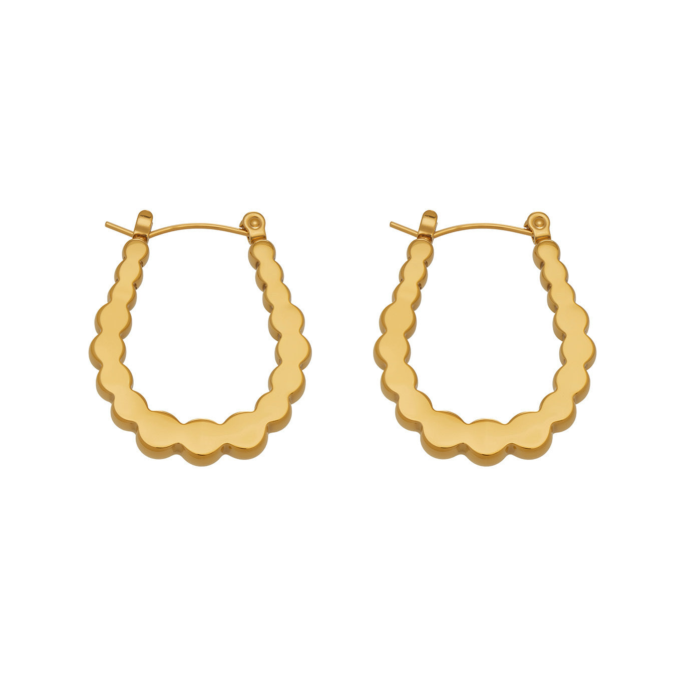 B廠【F053】歐美跨境熱銷款幾何U型凹凸耳環不鏽鋼鍍18k真金簡約時尚百搭耳飾
 26.02-1