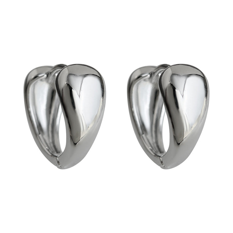 A廠【7118】時尚高級感光面幾何圓形耳圈通勤百搭個性冷淡風新款耳環耳環
 25.12-1