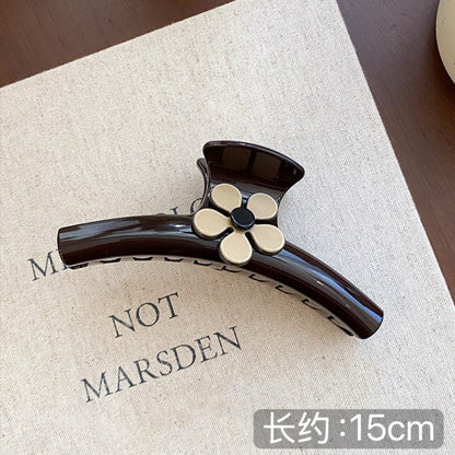 C廠【X496】高級感氣質花朵抓夾女2026新款後腦勺盤髮髮夾百搭時尚鯊魚夾髮飾
 26.06-4