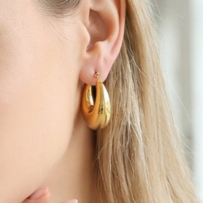 B廠【F040】法式marka時尚小眾設計U型耳環不鏽鋼鍍18k真金跨境氣質百搭耳飾
 26.02-1