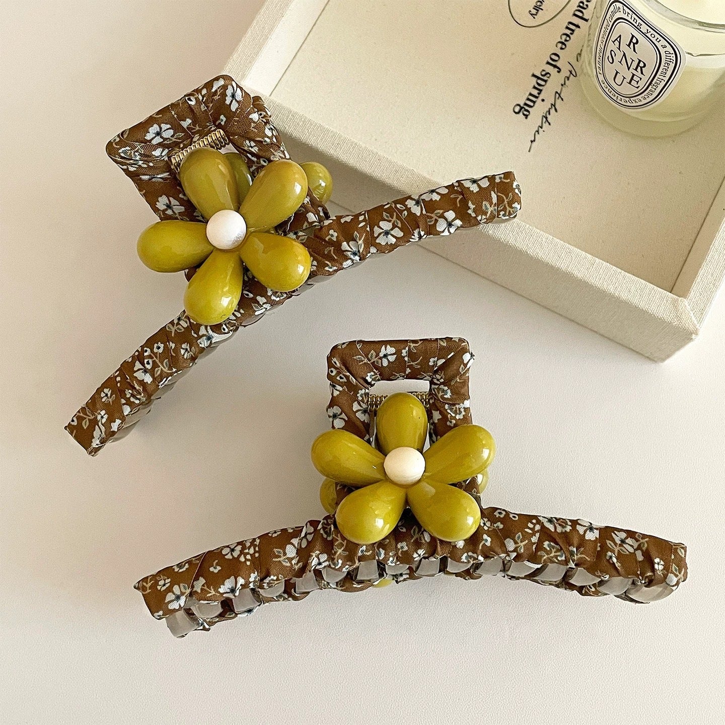 C廠【X101】森系花朵頭髮抓夾女2026新款大鯊夾高級感髮夾獨特漂亮髮飾春
 26.04-3