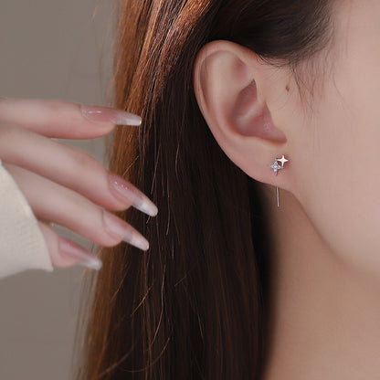 D廠【YC9255E】S999足銀星芒耳線輕奢精緻小眾百搭時尚通勤爆款清新耳飾 25.01-3