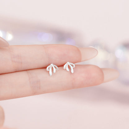 D廠【YC7265E】足銀S999蝴蝶結直針螺絲耳環公主甜美氣質優雅韓風溫柔耳飾
 25.11-1