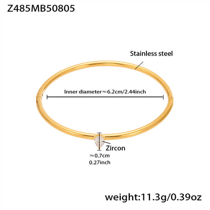 B廠【Z480】歐美新款飾品不鏽鋼竹節滿鋯石卡扣手鐲幾何交叉手鐲不掉色 25.08-3