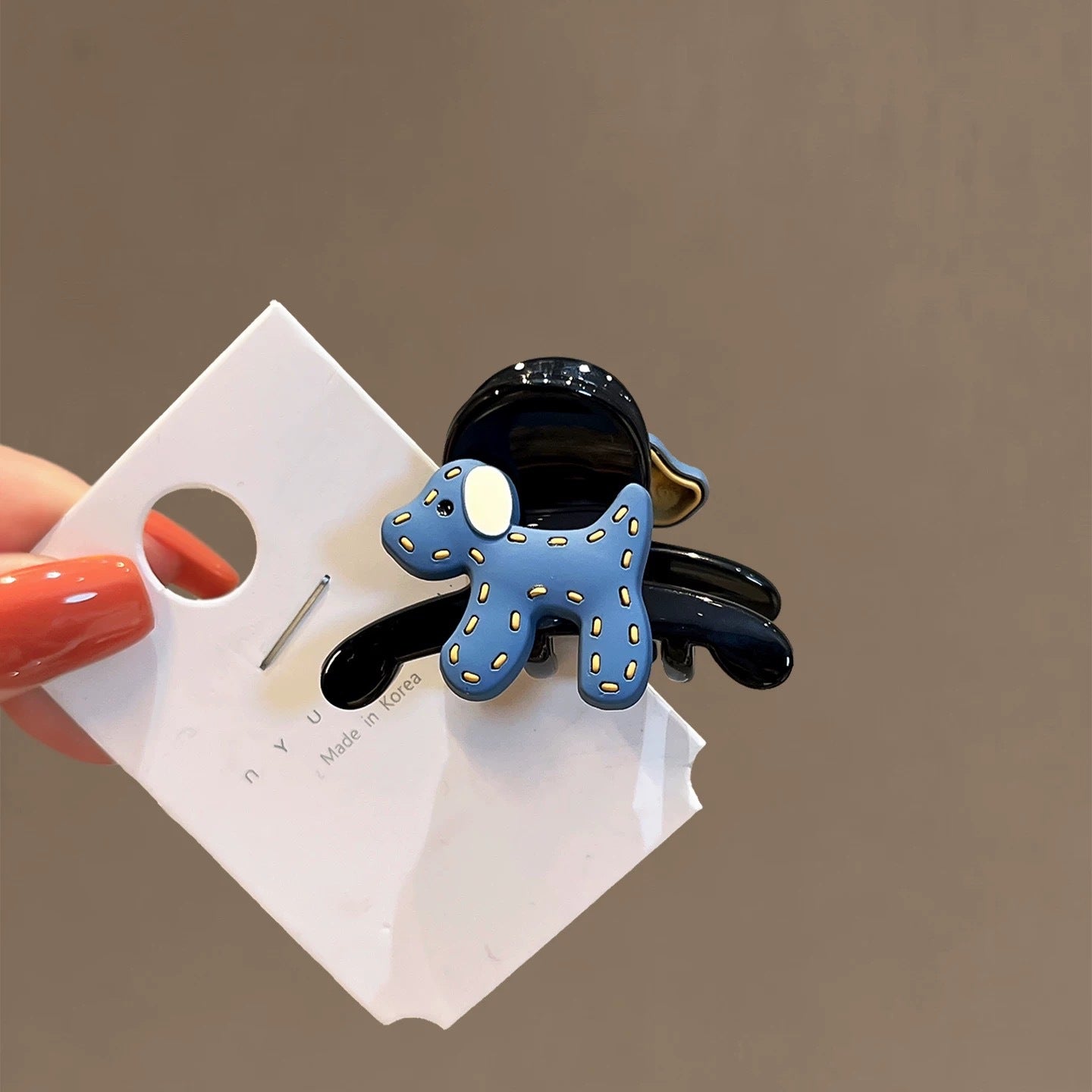 C廠【X119】藍色小狗髮夾質感半紮髮抓夾精緻小號髮卡2026新款後腦勺鯊魚夾女
 26.04-3