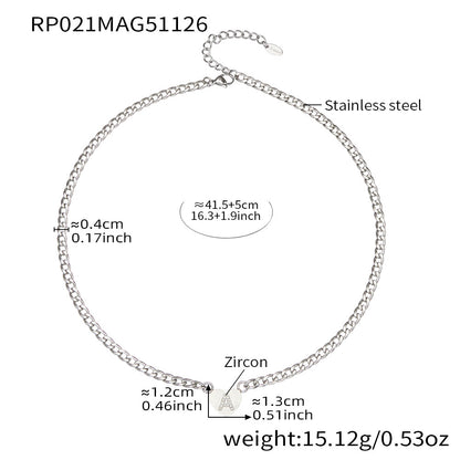 B廠【RP021】不銹鋼愛心字母鑲嵌鋯石吊墜項鍊手鍊套裝 歐美個性首飾鍍18k真金
 25.12-1