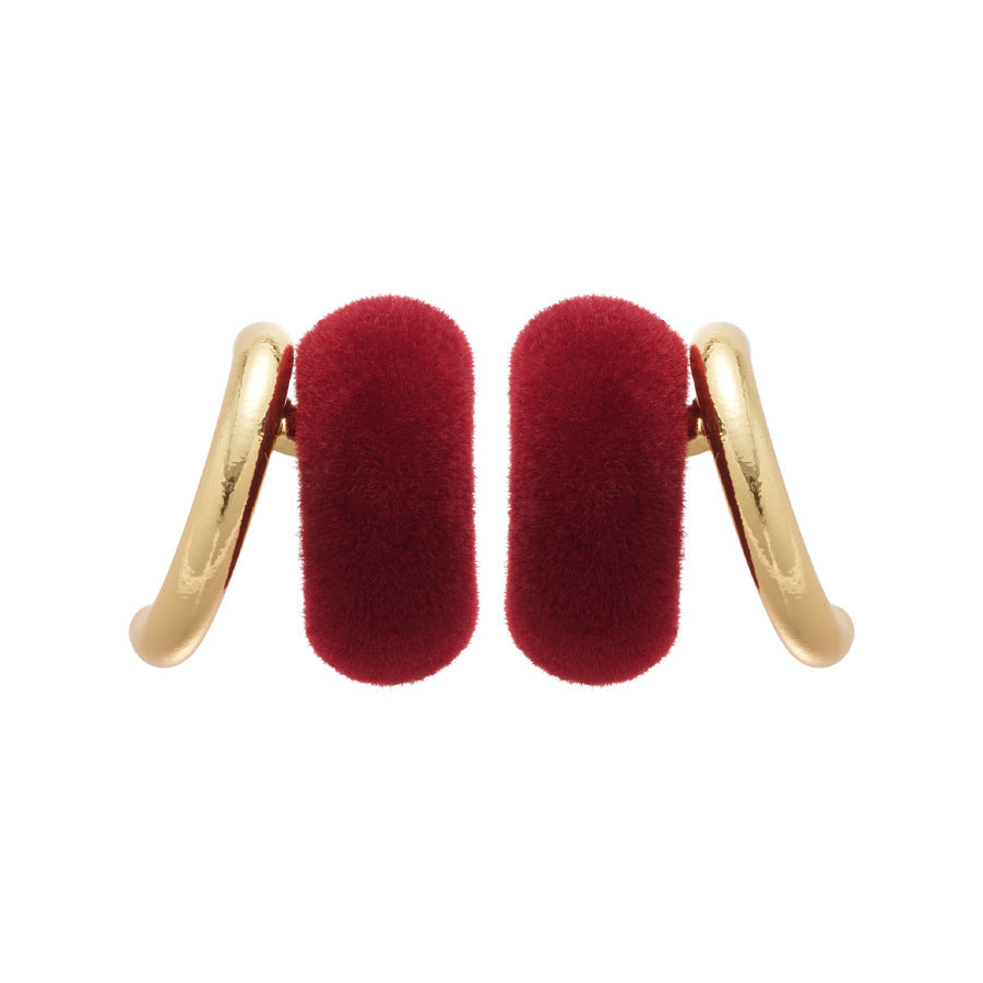 A廠【HE29252】925銀針植絨C型耳環秋冬輕奢高級感耳環2025新款時尚日常百搭耳飾女
 25.11-2