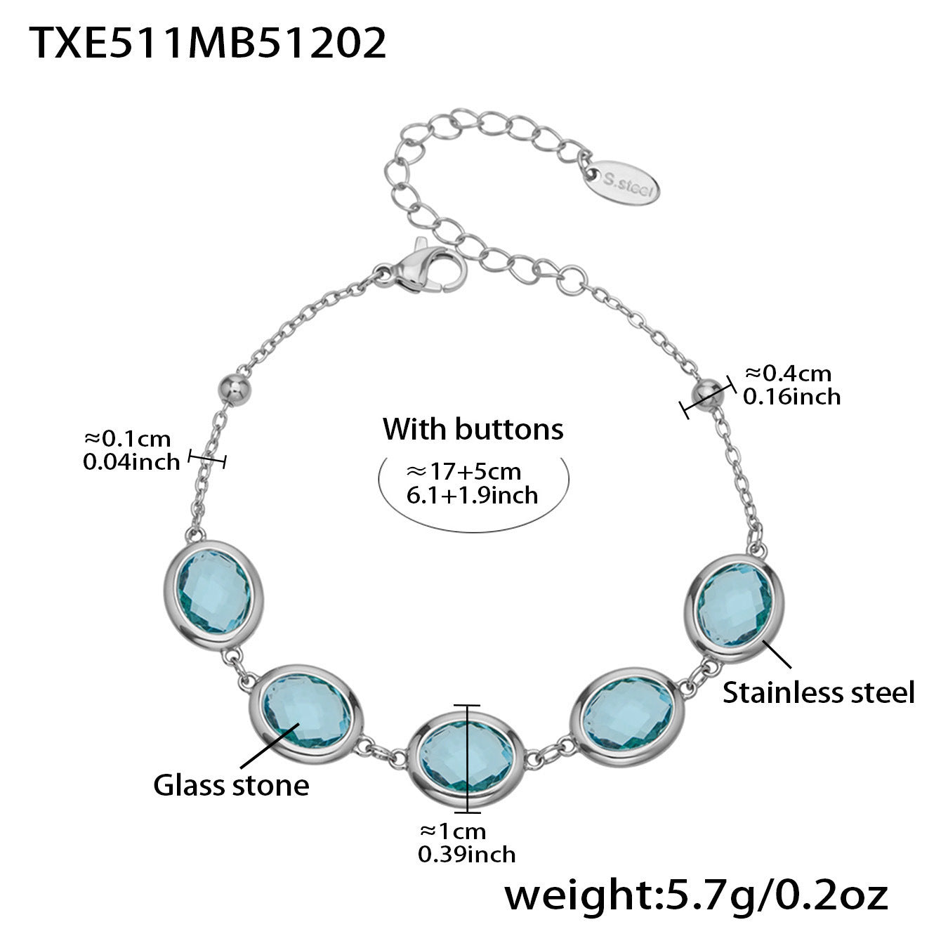 B廠【TXP511】不鏽鋼幾何橢圓切面玻璃石包邊項鍊手鍊耳環組鍍18k金跨國首飾
 25.12-2
