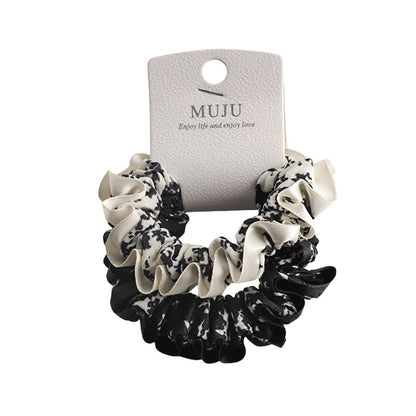 C廠【B014】2條卡裝髮繩韓系花邊小腸髮圈時尚褶皺頭繩條碼髮飾綁馬尾皮筋 25.05-5「C廠-單筆結帳需滿，NT$500出貨(不含運費)」