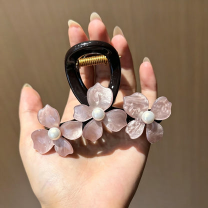 C廠【X746】氣質粉紅色花朵頭髮抓夾女高級感大號鯊魚夾2026新款髮夾髮量大髮飾
 26.08-4「C廠-單筆結帳需滿，NT$500出貨(不含運費)」