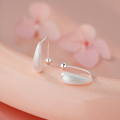 D廠【YC2283E】足銀S999新款拉絲水滴螺絲耳環女潮冷淡風高級感小眾簡約耳飾
 25.11-3