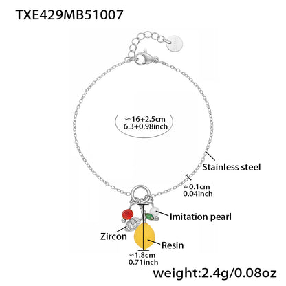 B廠【TXP429】檸檬吊墜5A鋯石耳環項鍊套裝歐美時尚百搭個性氣質水果首飾
 25.10-3