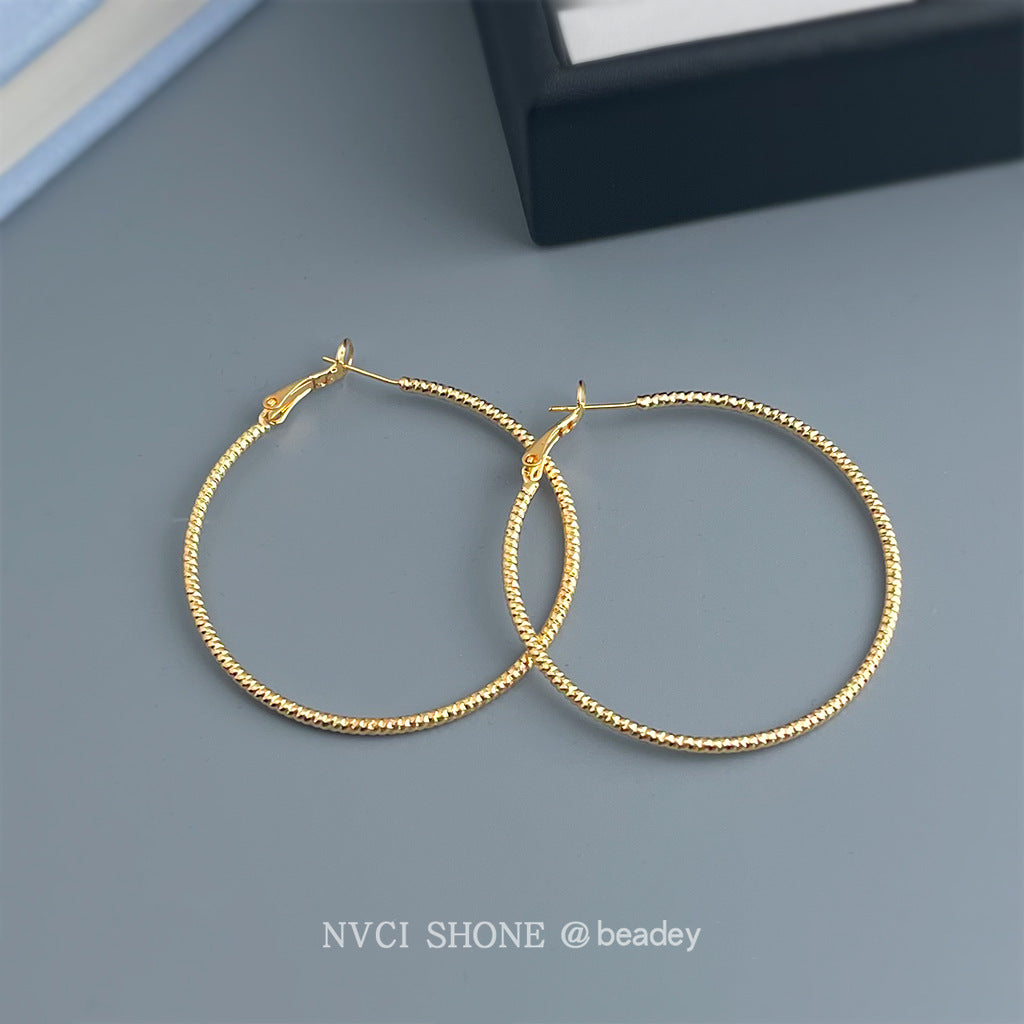 A廠【7165】時尚個性冷淡風大耳圈圓圈銀針高級感通勤百搭耳環
 25.11-4