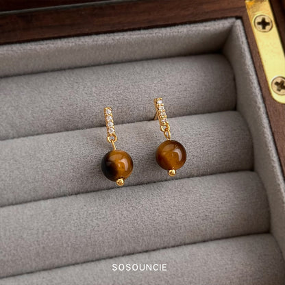 C廠【7062】秋冬爆款美拉德風時尚高級感虎眼石微鑲鋯石小巧簡約
 25.11-2