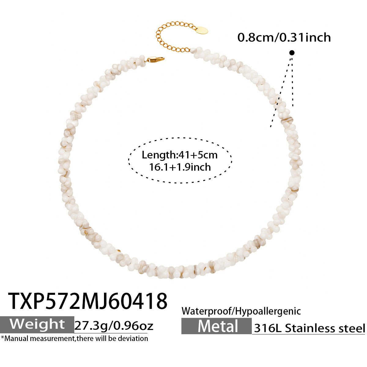 B廠【TXP572】歐美時尚輕奢天然貝殼骨頭形手鍊項鍊套裝跨境熱銷高質感氣質飾品
 26.04-4
