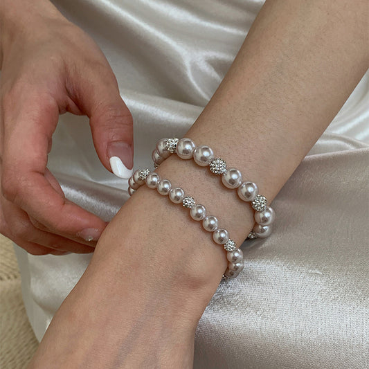 E廠【XDQ0005S】法式輕奢曼塔玫瑰色仿珍珠手鍊女S925純銀高級感小眾疊戴手飾
 25.11-3