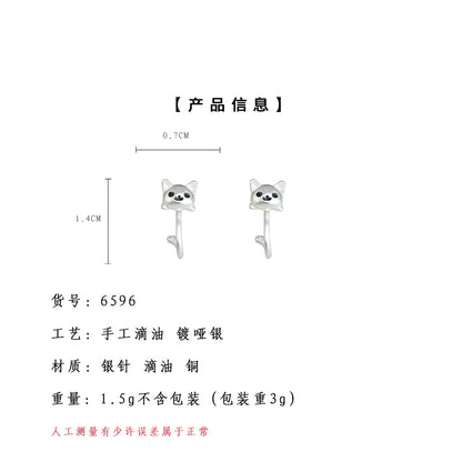 A廠【6596】後掛式可愛貓咪耳環小眾設計感漂亮耳環小巧清新甜美氣質耳飾
 25.09-1