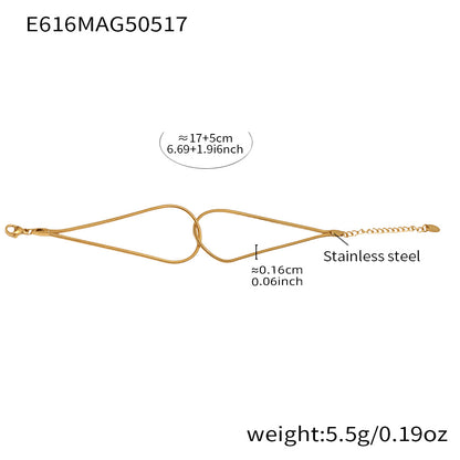 B廠【E616】歐美新款不鏽鋼雙層打結手鍊簡約個性百搭鎖骨鏈鍍18k真金 25.05-4