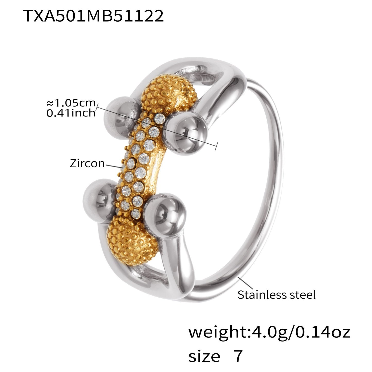 B廠【TXP501】不銹鋼馬蹄扣帶鑽飾品耳環戒指手鍊項鍊首飾套裝鍍18k真金不掉色
 25.11-4